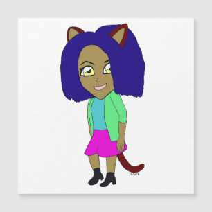 Carte Magnétique chibi catgirl aimant