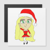 Carte Magnétique Chibi de Noël (Devant / Derrière)