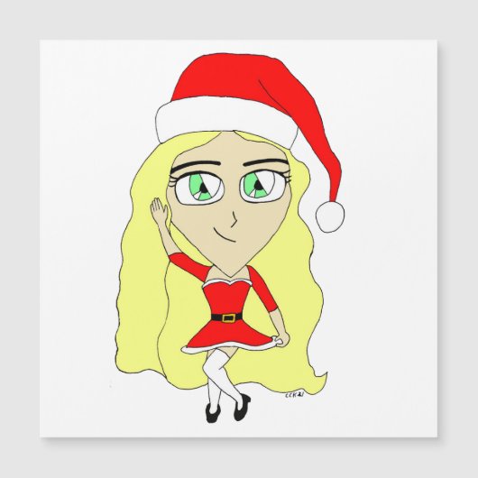 Carte Magnétique Chibi de Noël (Devant)