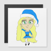 Carte Magnétique Chibi de Noël (Devant / Derrière)