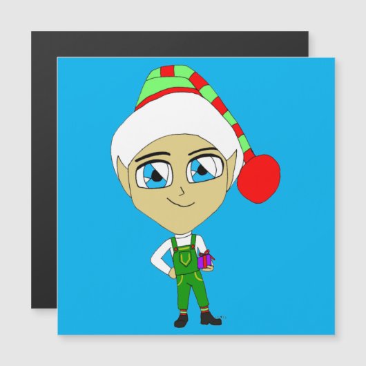 Carte Magnétique chibi elf (Devant / Derrière)