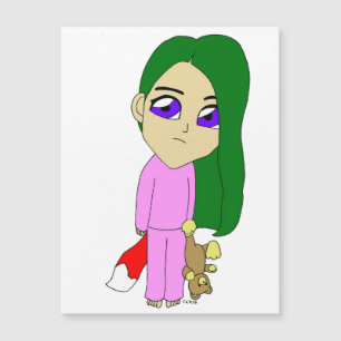 Carte Magnétique chibi foxy fille