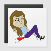 Carte Magnétique chibi foxy fille (Devant / Derrière)