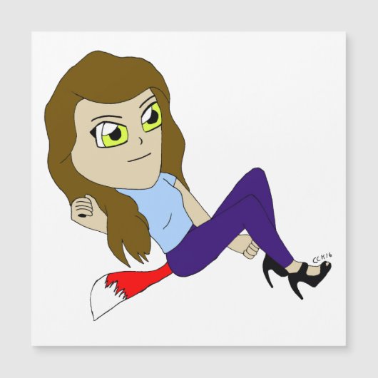 Carte Magnétique chibi foxy fille (Devant)