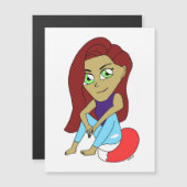 Carte Magnétique chibi foxy fille (Devant / Derrière)