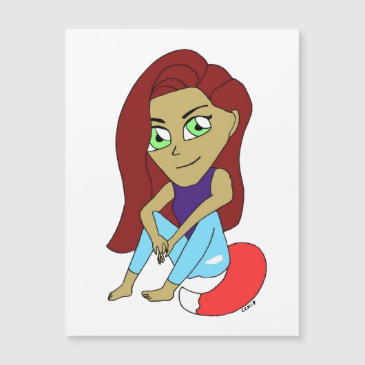 Carte Magnétique chibi foxy fille (Devant)