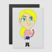 Carte Magnétique chibi "mauvaise fille" (Devant / Derrière)