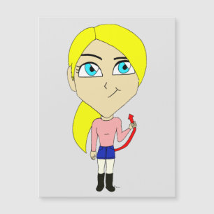 Carte Magnétique chibi "mauvaise fille"