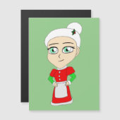 Carte Magnétique chibi mme claus (Devant / Derrière)