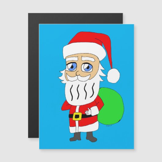Carte Magnétique Chibi Santa Claus (Devant / Derrière)