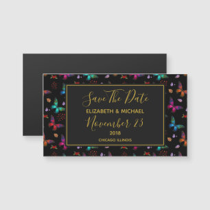 Carte Magnétique Chic Butterflies Mariage Enregistrer La Date