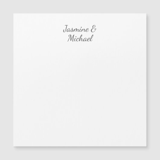 Carte Magnétique Chic Lovely Calligraphie Couple Noms Mariage (Devant)