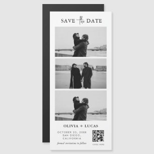 Carte Magnétique Chic personnalisé QR Code Bande photo Mariage magn
