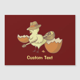 Carte Magnétique Chick de Pâques avec Bouzouki