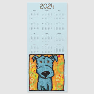 Carte Magnétique Chien bleu mignon, magnétique, année pour voir le