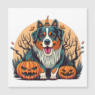 Carte Magnétique Chien de montagne bernois Halloween Éffrayant