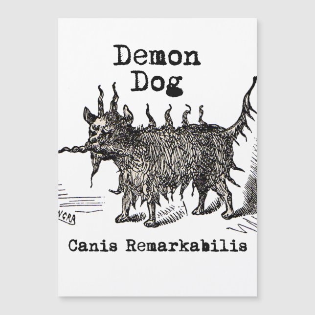 Carte Magnétique Chien Demon Vintage Funny migre (Devant)