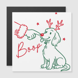 Carte Magnétique Chien teckel Boop de Noël