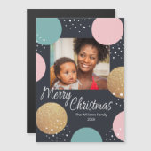 Carte Magnétique Chiffres de fête moderne Snowy Photo Noël (Devant / Derrière)