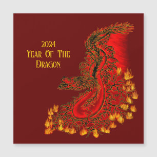 Carte Magnétique Chine Dragon, 2024 Année Du Dragon