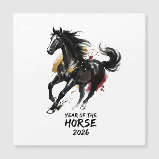 Carte Magnétique Chinese New Year 2026 Horse Art (Devant)