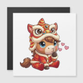 Carte Magnétique Chinese New Year Horse 2026 Zodiac (Devant / Derrière)