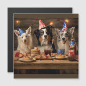 Carte Magnétique Chiots de fête (Devant / Derrière)