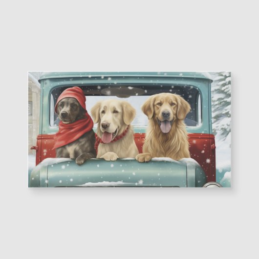 Carte Magnétique Chiots de Fête (Devant)