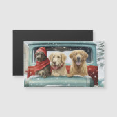 Carte Magnétique Chiots de Fête (Devant / Derrière)