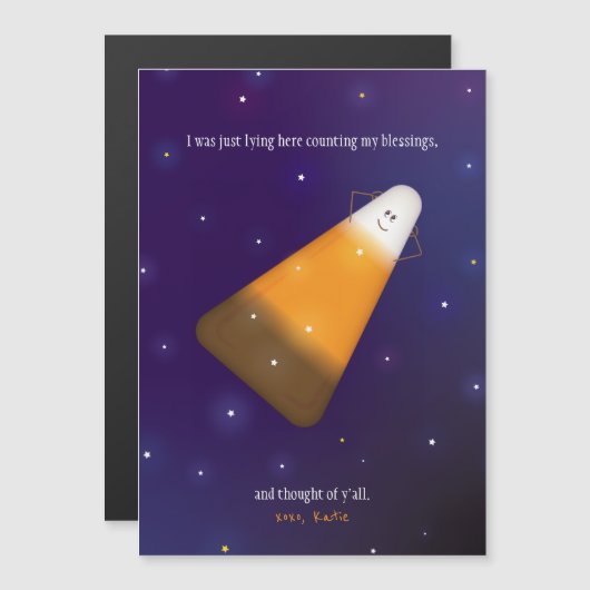 Carte Magnétique Chocolat Bonbons Corn (Devant / Derrière)