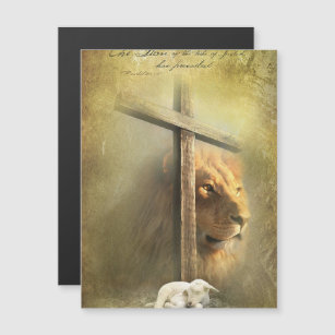 Carte Magnétique Christ le lion, l'agneau de Dieu