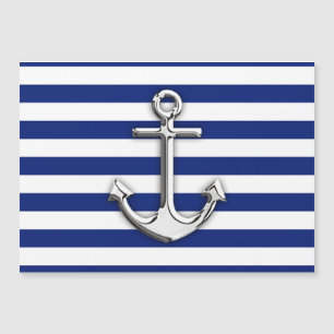 Carte Magnétique Chrome comme les rayures nautiques de bleu marine