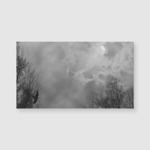 Carte Magnétique Ciel hanté de Halloween avec Ravens