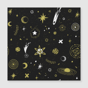 Carte Magnétique Ciel nocturne : motif cosmique sans soudure.
