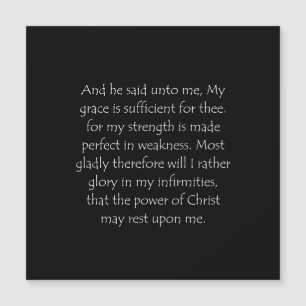 Carte Magnétique Citation 2 Corinthiens 12 9