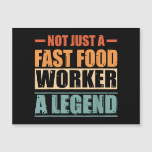 Carte Magnétique Citation amusante Retro Fast Food Worker