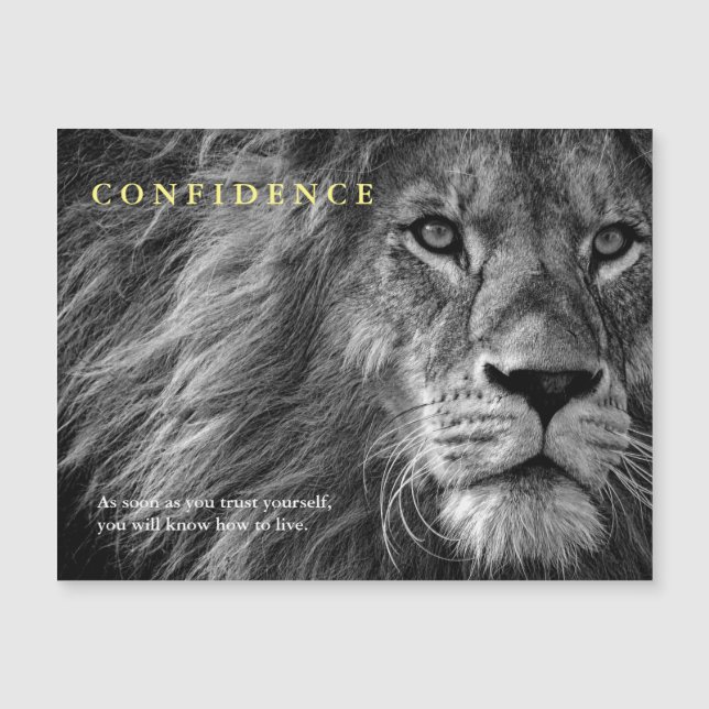 Carte Magnétique Citation de confiance Lion Inspiration (Devant)