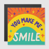 Carte Magnétique Citation de la Saint-Valentin "Tu me fais sourire" (Devant / Derrière)