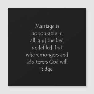 Carte Magnétique Citation de l'écriture Hébreux 13 4