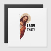 Carte Magnétique Citation drôle Jésus Meme, J'ai vu Jésus (Devant / Derrière)