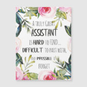 Carte Magnétique Citation du secrétaire adjoint aux remerciements M (Devant)