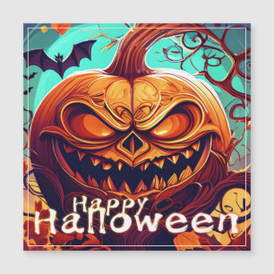 Carte Magnétique Citrouille chauve-souris Jack-o-Lantern Halloween