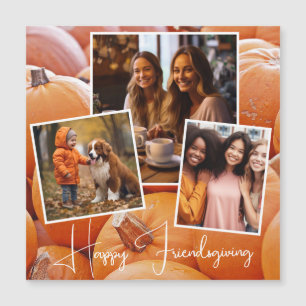 Carte Magnétique Citrouille Orange branché Happy Friendsgiving Magn