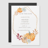 Carte Magnétique Citrouilles Rustiques D'Aquarelle Automne Enregist (Devant / Derrière)