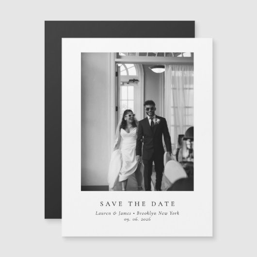 Carte Magnétique Classic Formal Magnetic Wedding Save The Date (Devant / Derrière)