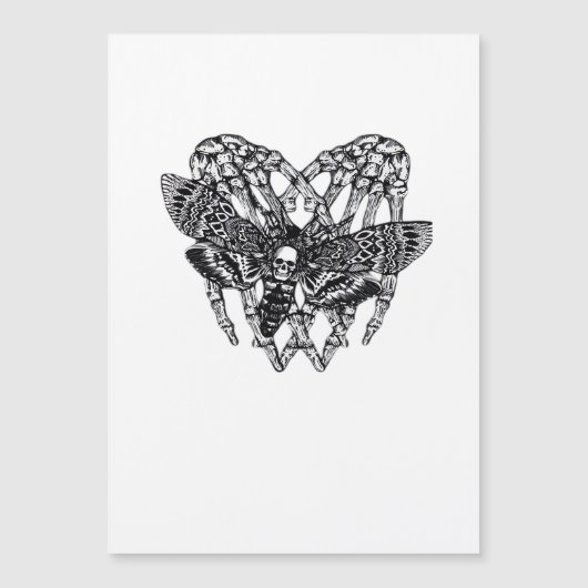 Carte Magnétique Classique Papillon de Mort Style Main de Squelette (Devant)