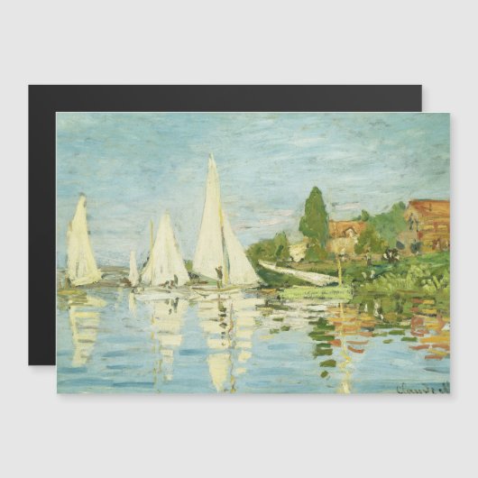 Carte Magnétique Claude Monet. Régates à Argenteuil (Devant / Derrière)