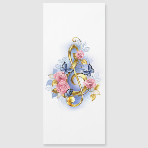 Carte Magnétique Clé de fer avec roses roses roses