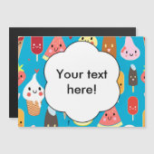 Carte Magnétique Clipart de caractères alimentaires mignons (Devant / Derrière)