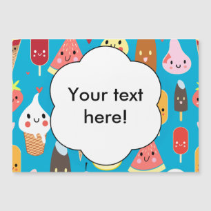 Carte Magnétique Clipart de caractères alimentaires mignons